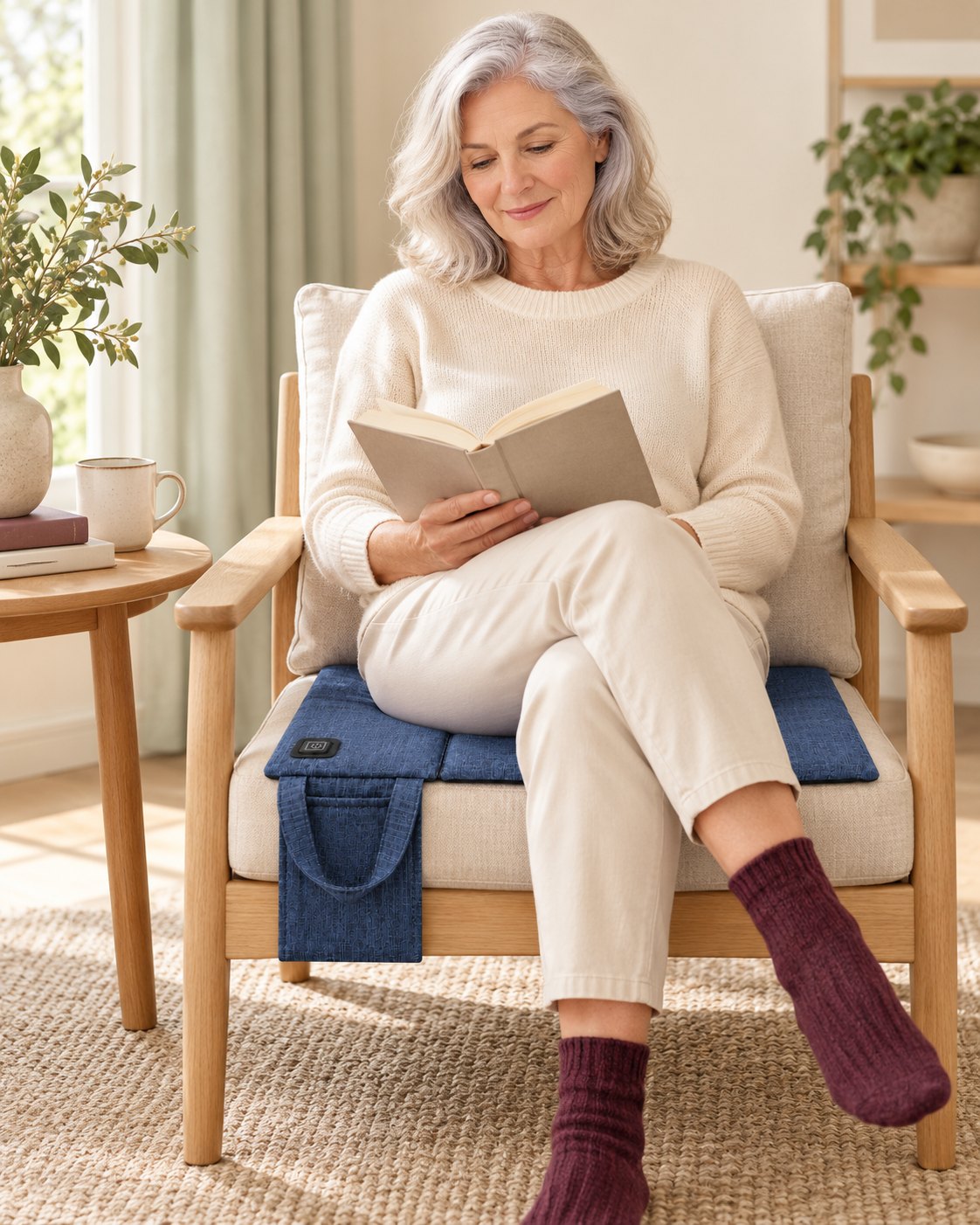 A quiet afternoon at home with HeatSeat on an armchair